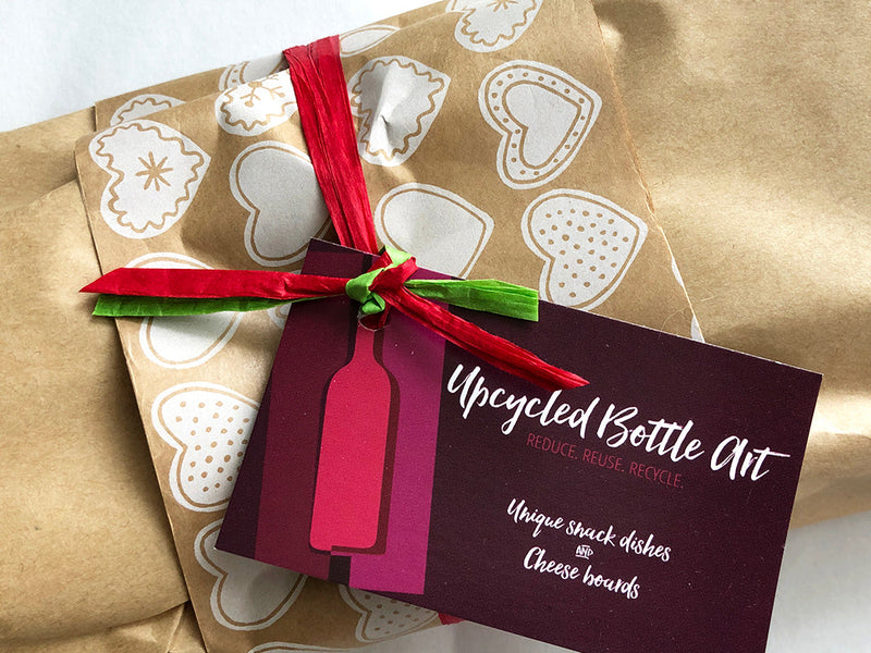 Wine Lover Gift Set | Wine bottle cheese board, deep dish + gift wrap