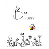 Glass Pebble Card | Bee happy