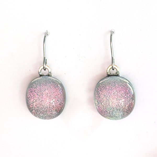 Dichro | Pink(ish) drop earrings