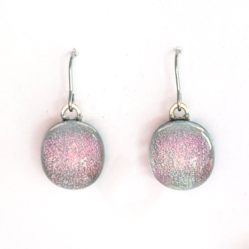 Dichro | Pink(ish) drop earrings