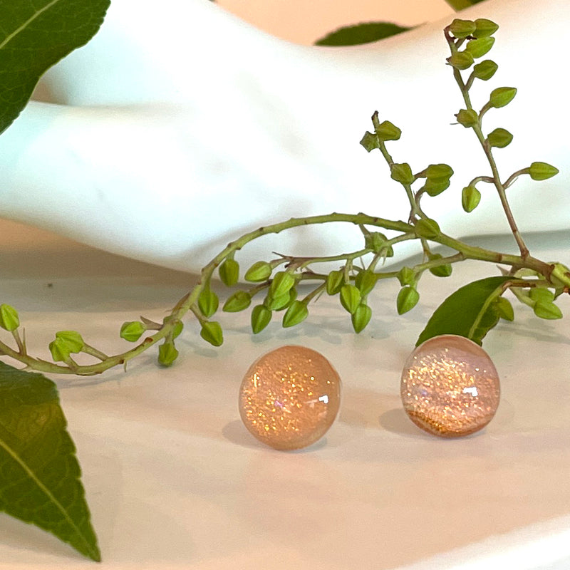 Dichro | Light Salmon stud earrings