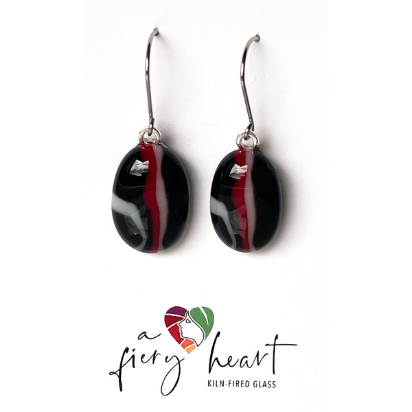 Black Red White | Drop earrings