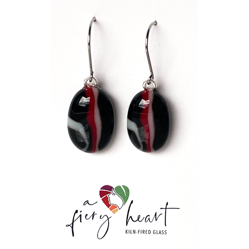 Black Red White | Drop earrings