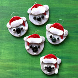Christmas Ornament | Koala with Santa Hat