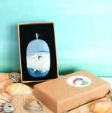 Icy Shores pendant with beach sand