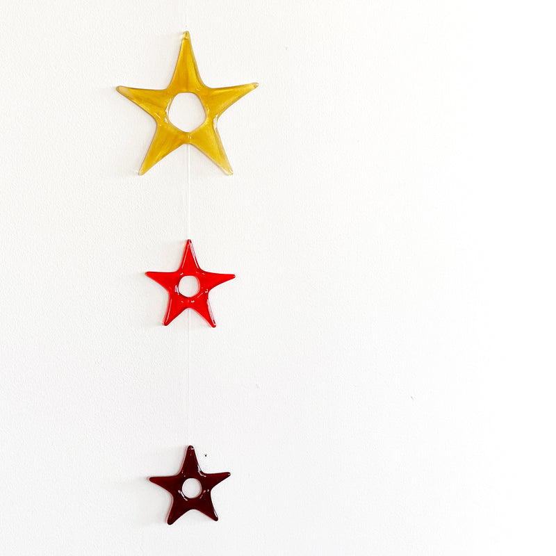 Christmas Star Mobile | Yellow, orange and red stars