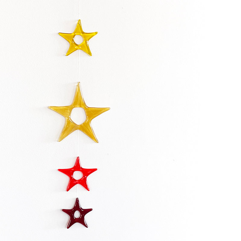 Christmas Star Mobile | Yellow, orange and red stars