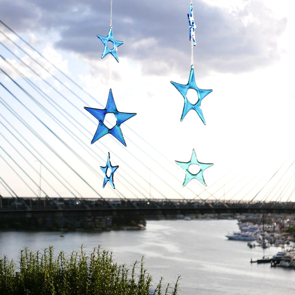 Christmas Star Mobile | Stars in shades of blue