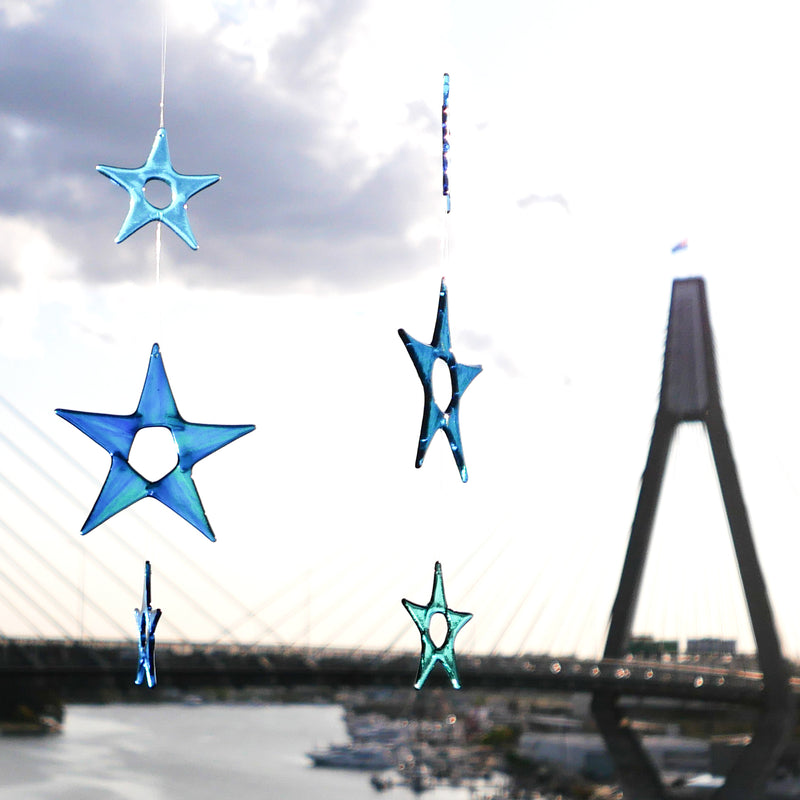 Christmas Star Mobile | Stars in shades of blue