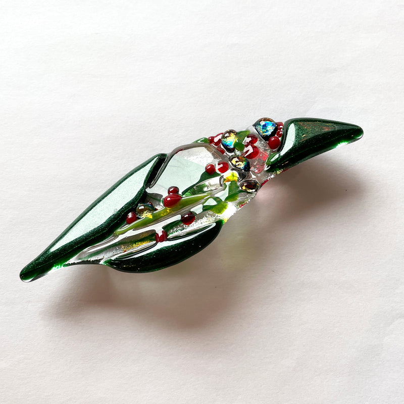 Brooch | Green + Red