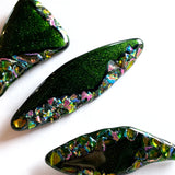 Brooch | Shimmering green + dichro