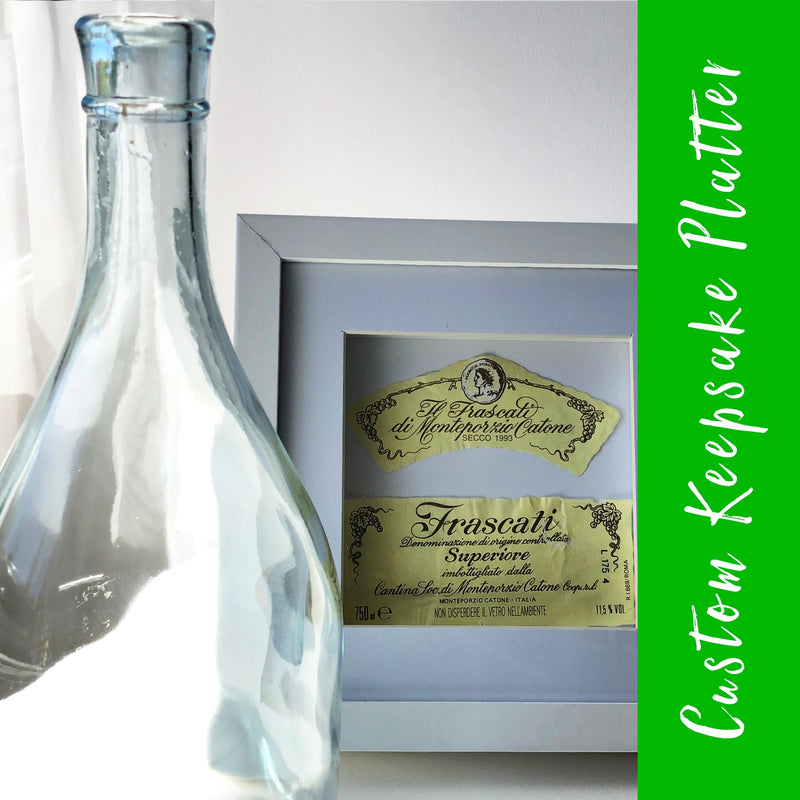 Custom Keepsake Platter - Your favourite bottle turned into a usable piece of art