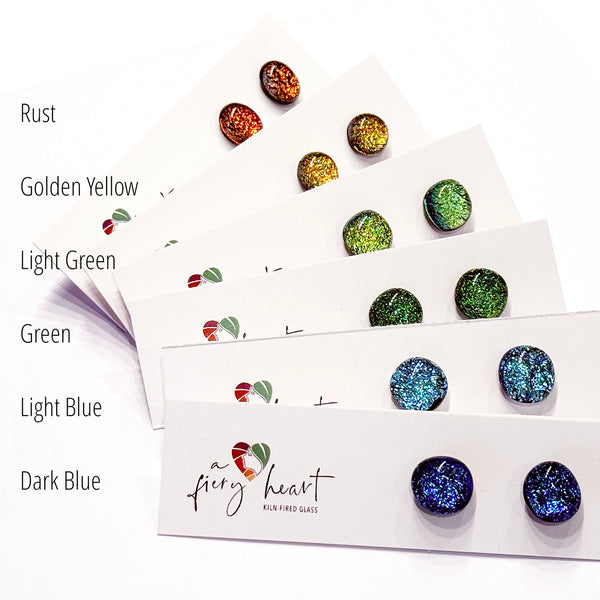 Dichro | Golden Orange-Yellow stud earrings