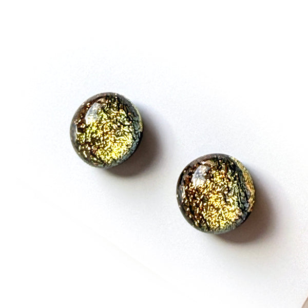 Dichro | Golden Orange-Yellow stud earrings