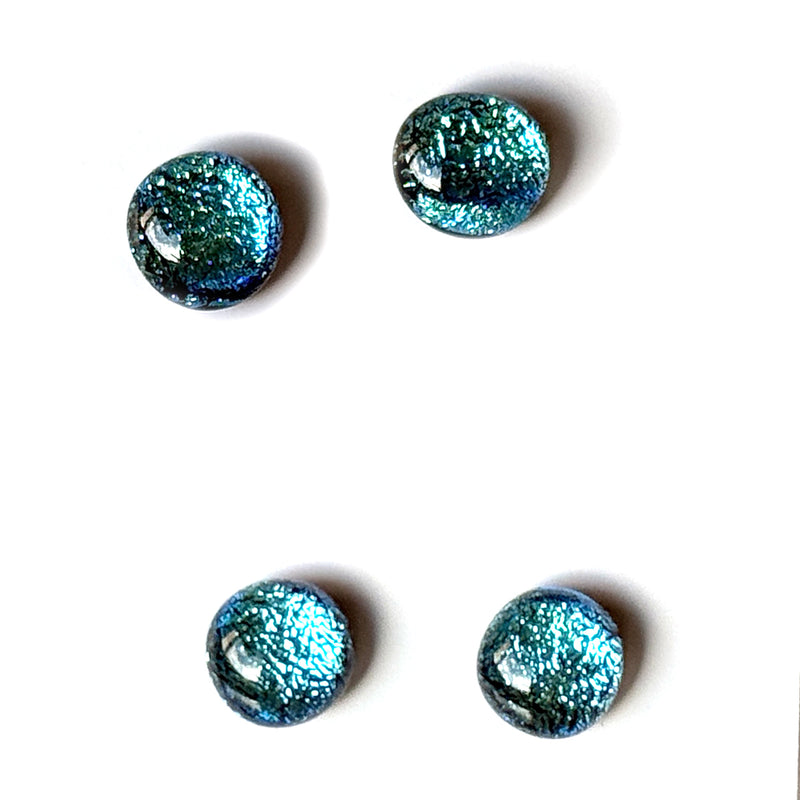 Dichro | Medium blue stud earrings