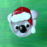 Christmas Ornament | Koala with Santa Hat
