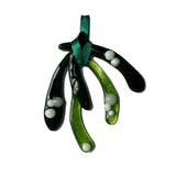 Mistletoe ornament, fused glass