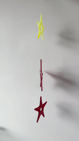 Christmas Wall / Window Decoration | Star Mobile | Yellow, orange and red stars