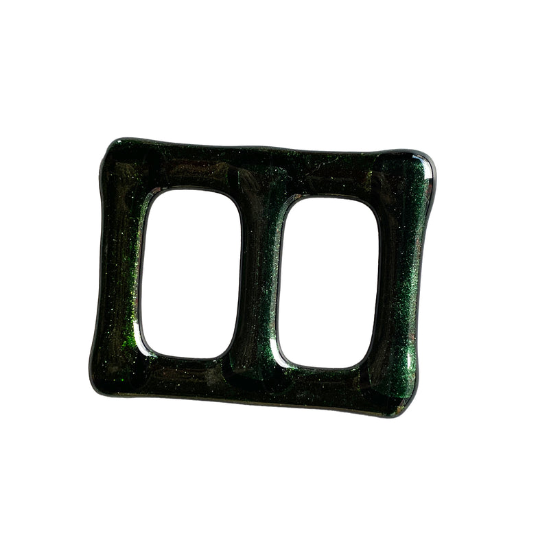 Shirt buckle + Scarf holder | Dark Shimmering Green