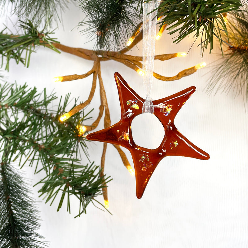 Christmas Ornament | Dark Amber Star