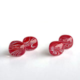 Dichro | Red + Silver stud earrings
