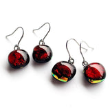 Dichro | Red drop earrings