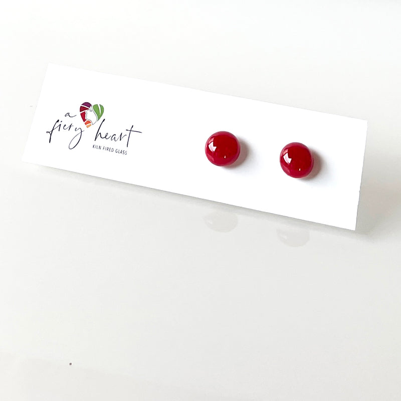 Unicolour | Red - Stud earrings