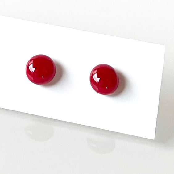 Unicolour | Red - Stud earrings