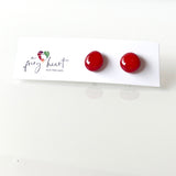 Unicolour | Red - Stud earrings