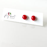 Unicolour | Red on white - Stud earrings