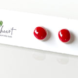 Unicolour | Red on white - Stud earrings