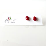 Unicolour | Red on white - Stud earrings