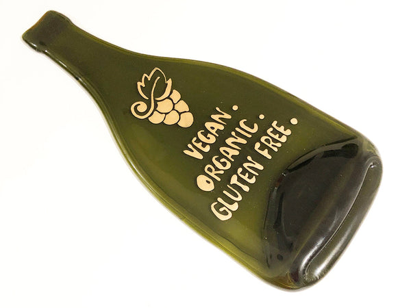 Hand-painted Wine bottle platter | "Vegan. Organic. Glutenfree."