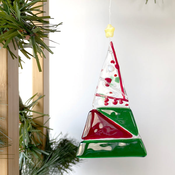 Ornament | Christmas Tree (traditional red, white and green, small)