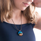Coastal Lagoon necklace in cobald blue and warm amber tones