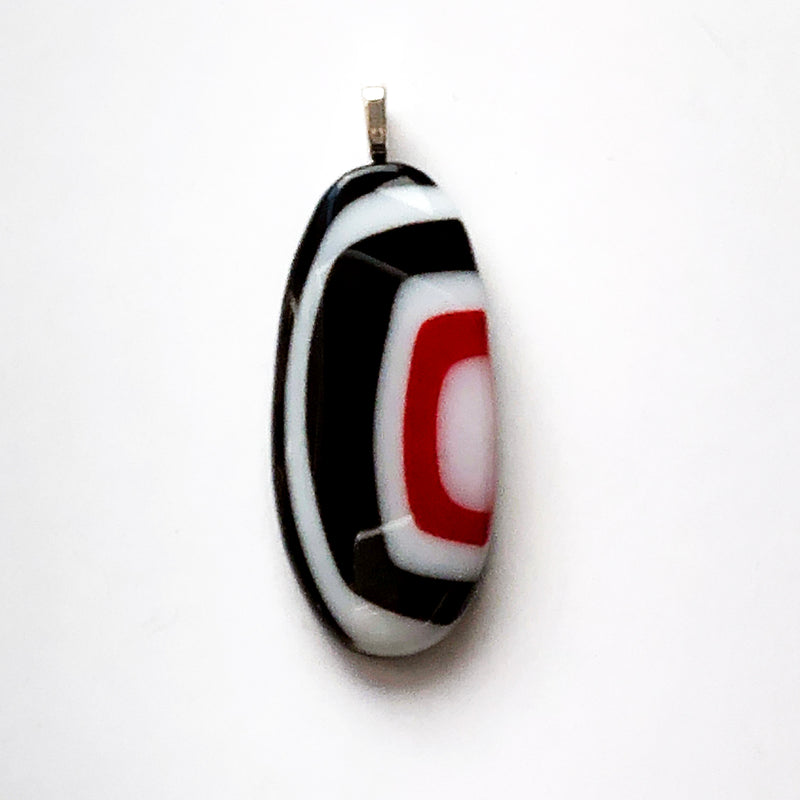 Black Red White | Pendant - Oval