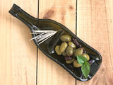 Wine bottle platter | Dip dish (brown/green)