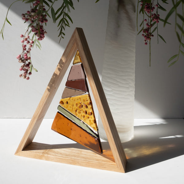 Table-top Ornament | Deluxe Christmas Tree in wooden triangular frame
