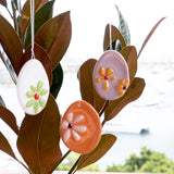 Happy Easter | Flower ornament on orange
