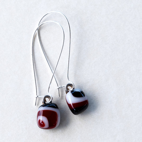 Black Red White | Drop earrings - Square