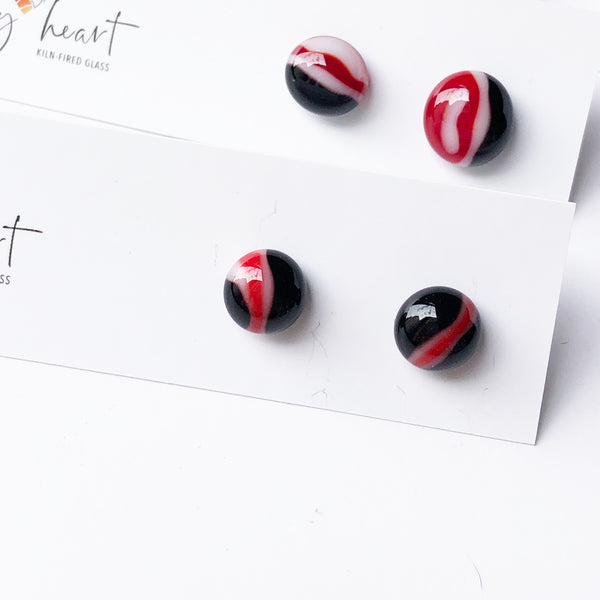 Black Red White | Stud earrings