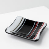 Trinket or condiment dish | Stripes on black