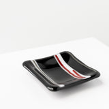 Trinket or condiment dish | Stripes on black