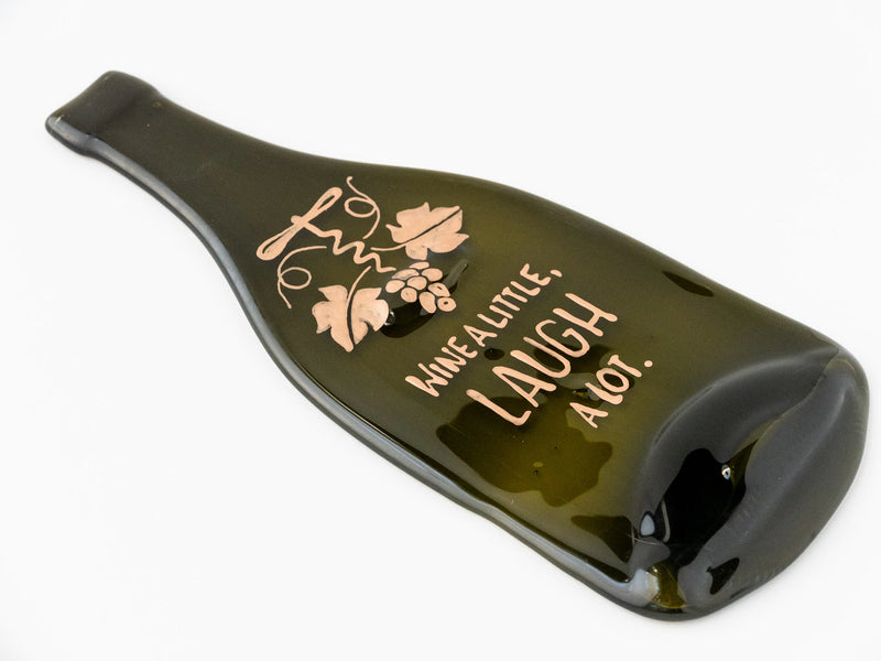 Hand-painted Wine bottle platter | "Wine a little, laugh a lot"