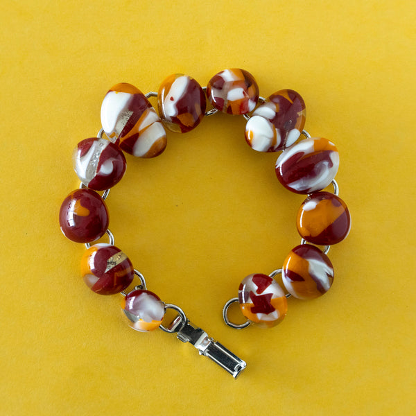 bracelet in the colours of a fiery sunset