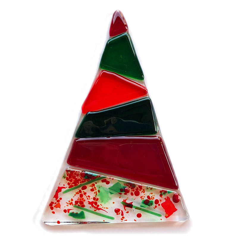 Ornament | Red, Green + White Christmas Tree (large)
