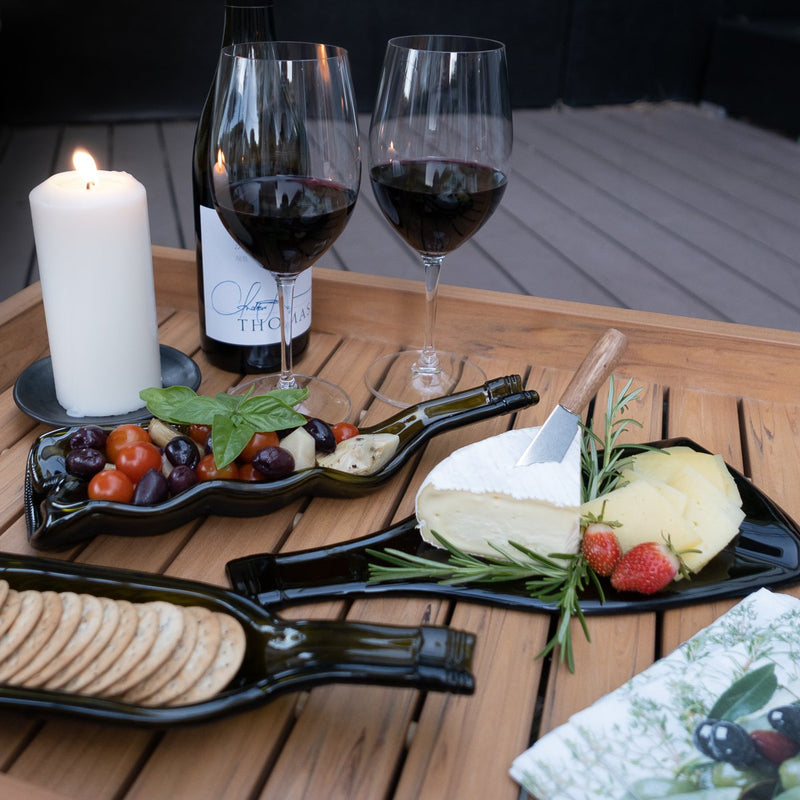 Wine Lover Gift Set | Wine bottle cheese board, deep dish + gift wrap