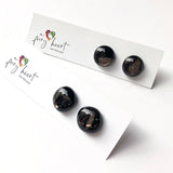 Elegant | Black + Gold - Stud earrings
