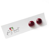 Unicolour | Dark cherry - Stud earrings