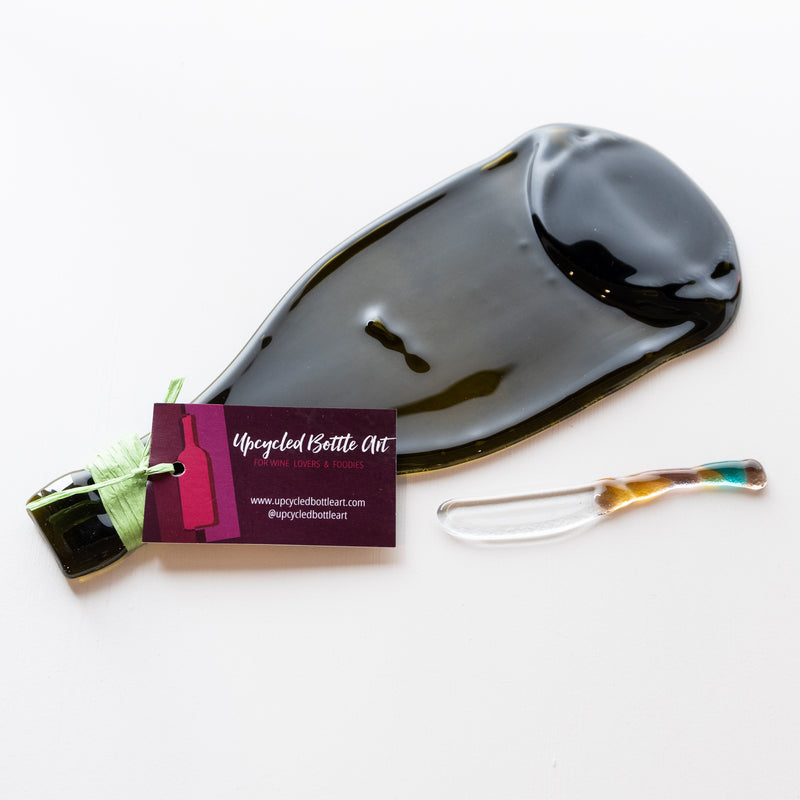 Foodie Gift Set  | Wine bottle cheese board, paté knife + gift wrap